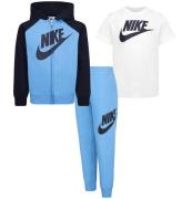 Nike Sweatsæt m. T-shirt - Baltic Blue/Sort