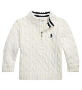 Polo Ralph Lauren Bluse m. Lynlås - Strik - Hvid