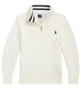 Polo Ralph Lauren Bluse m. Lynlås - Strik - Hvid