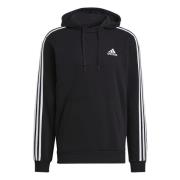 adidas Hættetrøje Fleece 3-Stripes Essentials - Sort/Hvid